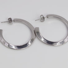 Load image into Gallery viewer, Silver hoops, earrings, stainless steel 
