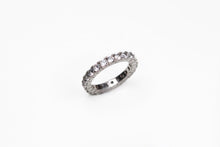 Load image into Gallery viewer, Silver Ring with CZ diamond going all around
